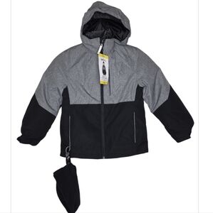 Gerry Boys Gray and Black 4 In 1 Systems Hooded Jacket & Beanie Size S 7/8 NWT